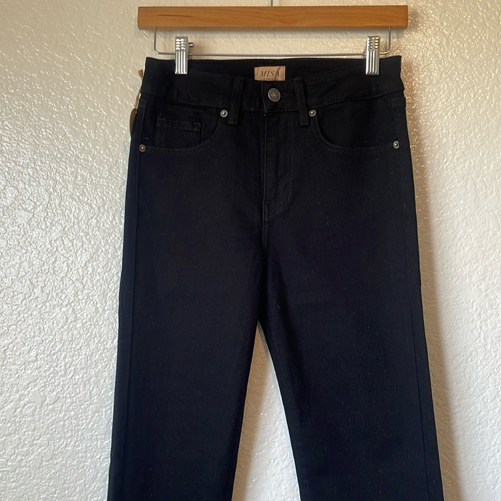 MISA Los Angeles The Super Star Crop Flare Jeans Black - Picture 6 of 10